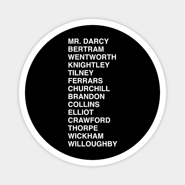 Mr Darcy, Jane Austen, Pride and Prejudice Magnet by sewwani